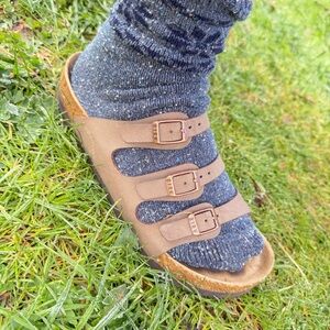 Birkenstock Three-Strap Sandal in Taupe